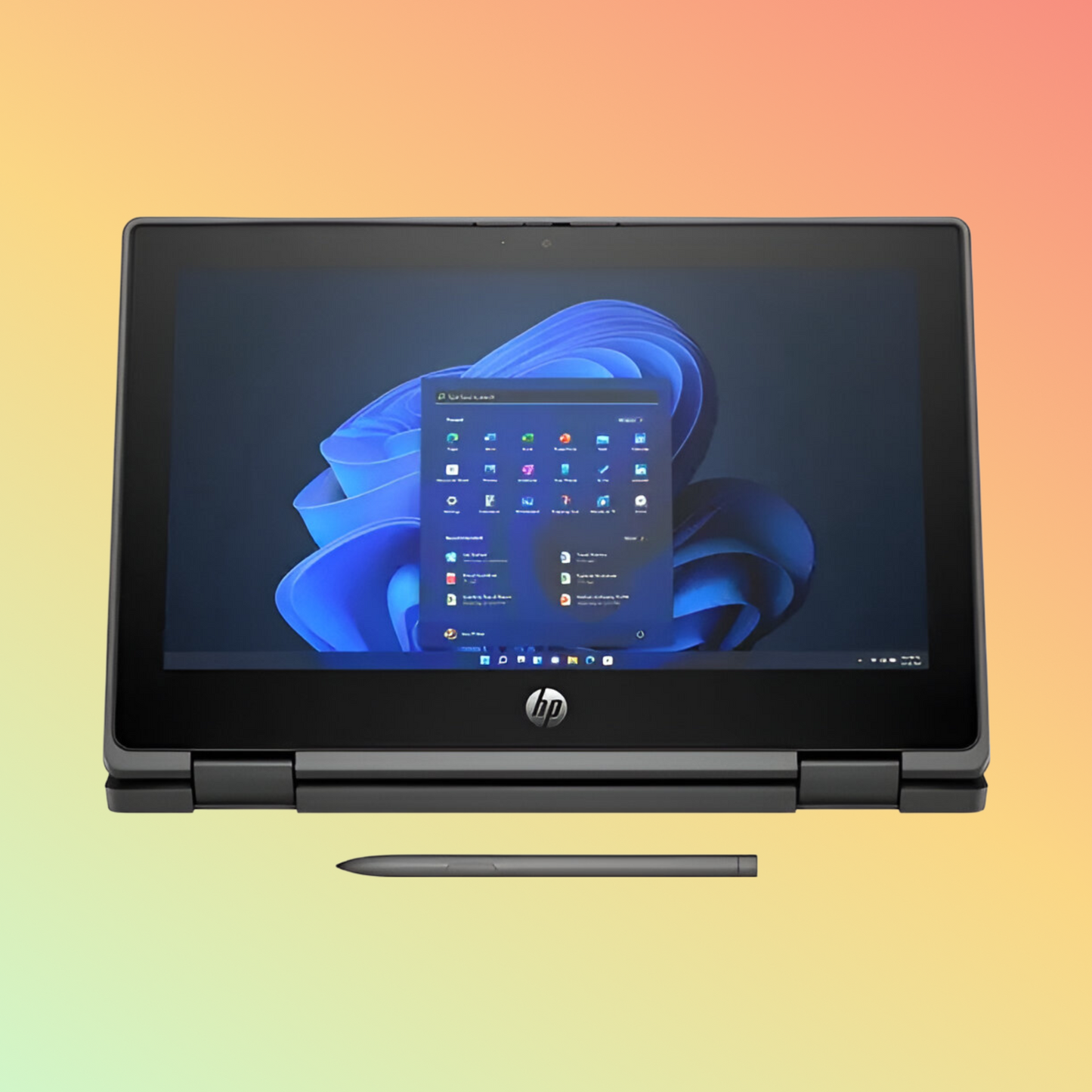 كمبيوتر محمول HP PRO FORTIS G11 - معالج Intel N200 من الجيل الثالث، وذاكرة وصول عشوائي (RAM) سعة 8 جيجابايت، ومحرك أقراص SSD سعة 256 جيجابايت، وشاشة 11.6 بوصة عالية الدقة متعددة اللمس X360