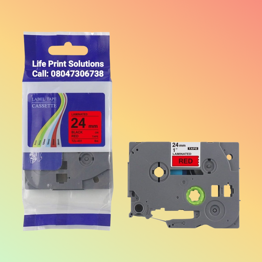 blue Tze-555 blank cassette ribbon