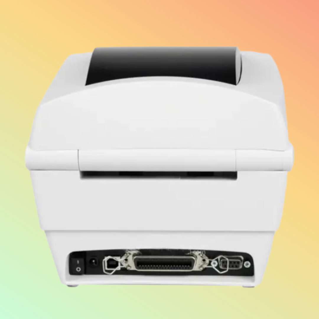 "Compact Zebra GK888T label printer on a workspace, ideal for retail"
