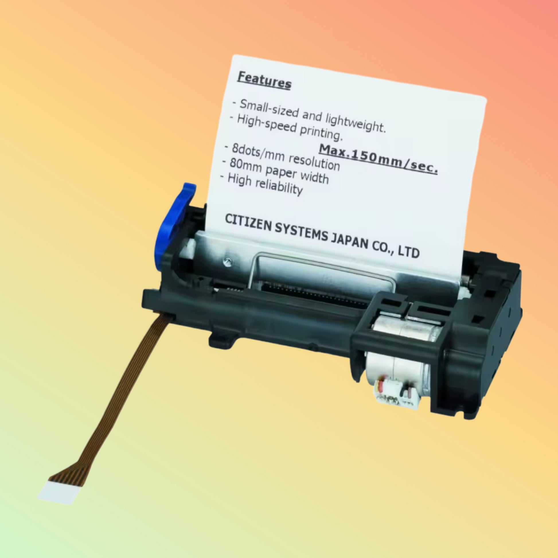 Close-up of Citizen LT-2220 Thermal Printer Mechanism showcasing its compact design.