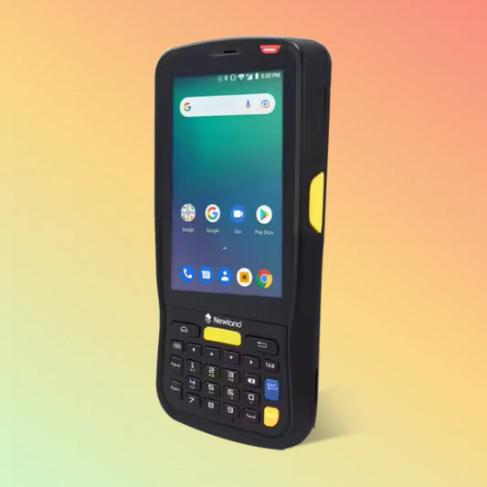 نيولاند MT65 BELUGA IV - كمبيوتر محمول يعمل بنظام أندرويد بشاشة 4 بوصات، مع ماسح ضوئي للرموز الشريطية ثنائي الأبعاد
