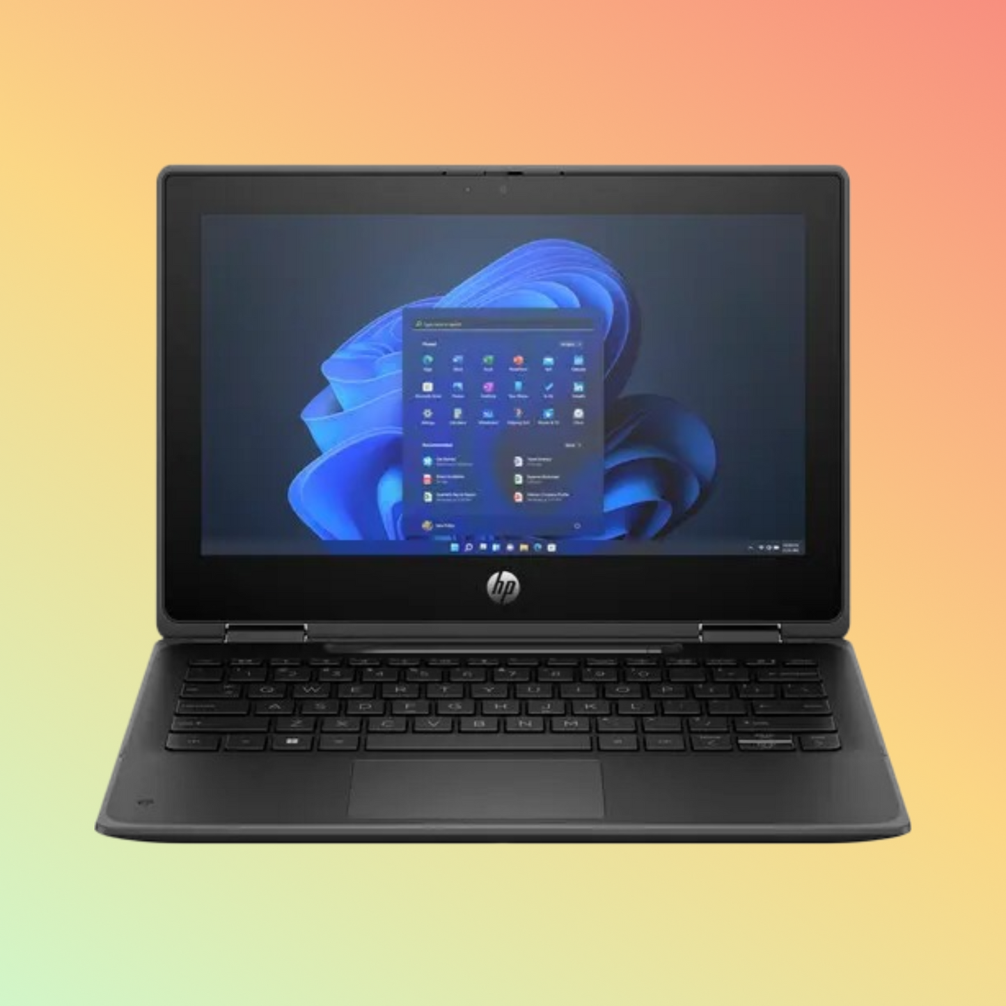 كمبيوتر محمول HP PRO FORTIS G11 - معالج Intel N100 من الجيل الثالث، وذاكرة وصول عشوائي (RAM) سعة 4 جيجابايت، ومحرك أقراص SSD سعة 128 جيجابايت، وشاشة 11.6 بوصة عالية الدقة متعددة اللمس X360