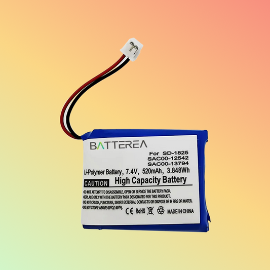 Battera  7.4V 520mAh replacement  battery for Sportdog D-1875, HoundHunter 1875, HoundHunter 3225, SAC00-13794, SD-1825, replaces SAC00-12542, Li-Polymer
