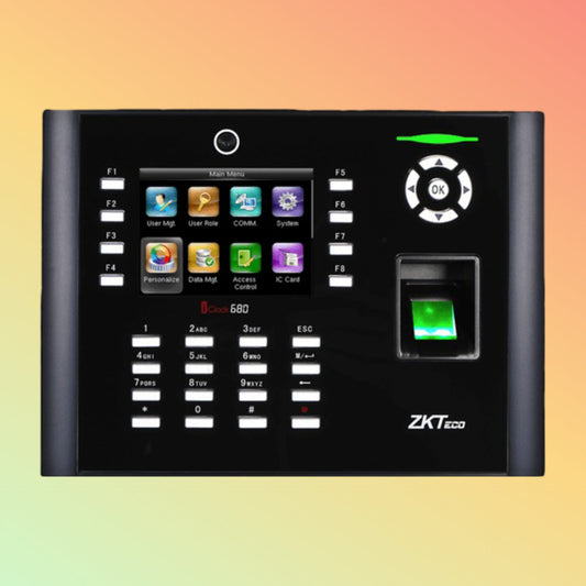 alt="Zkteco iClock 680 with camera fingerprint reader for time & attendance"