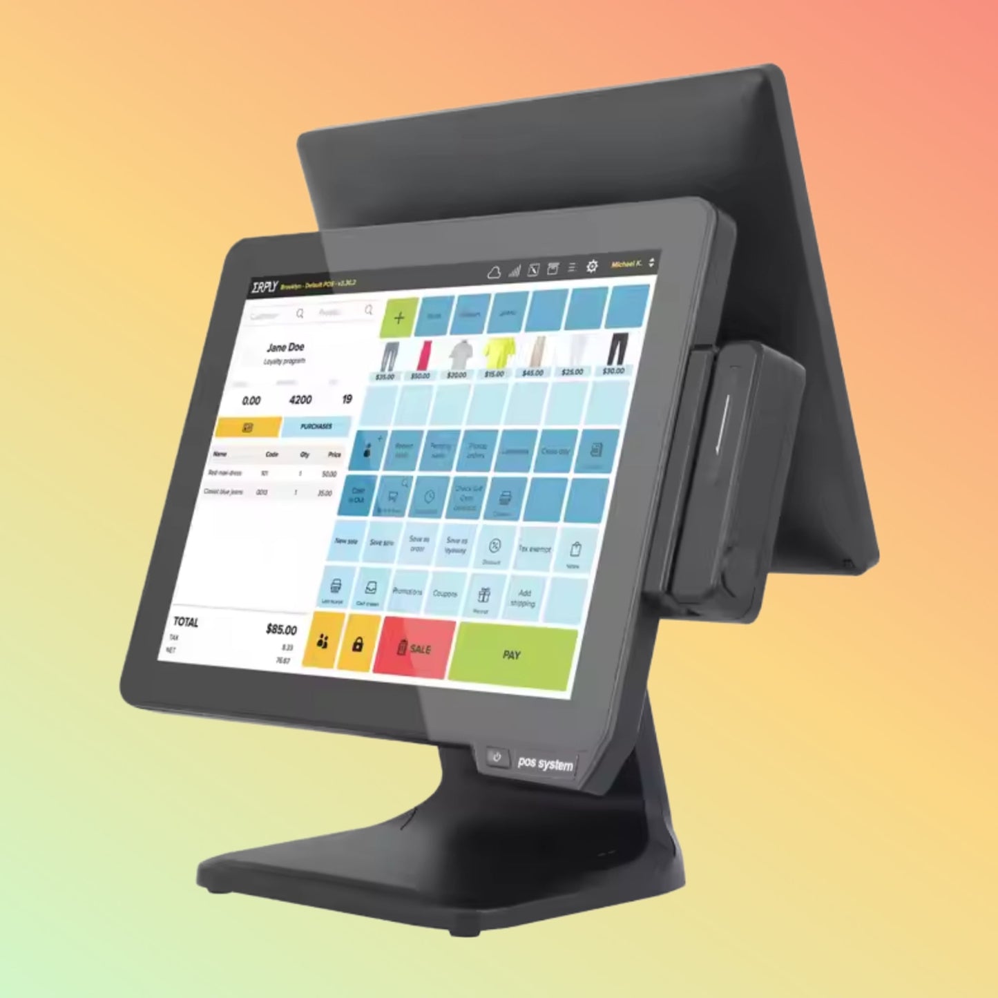 New 15 inch Touch Screen POS/ All in One Point of Sale System For Supermarket Restaurant