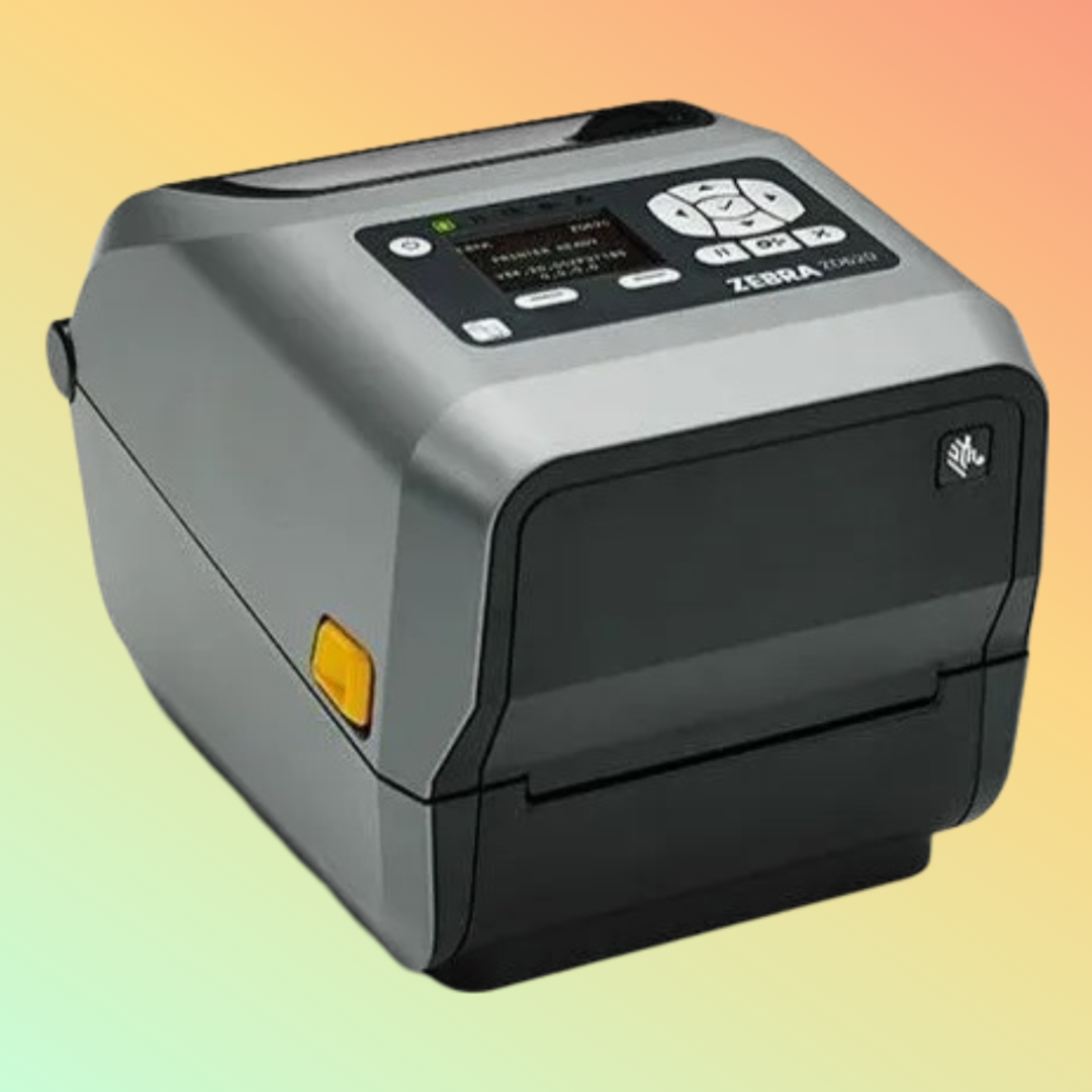 "Zebra GK888T 4-inch printer with USB connectivity, ready for use"
