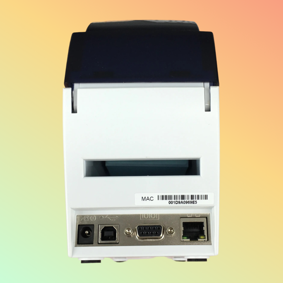 Side View of Godex DT2x DT2 Direct Thermal Printer Showing Paper Loading
