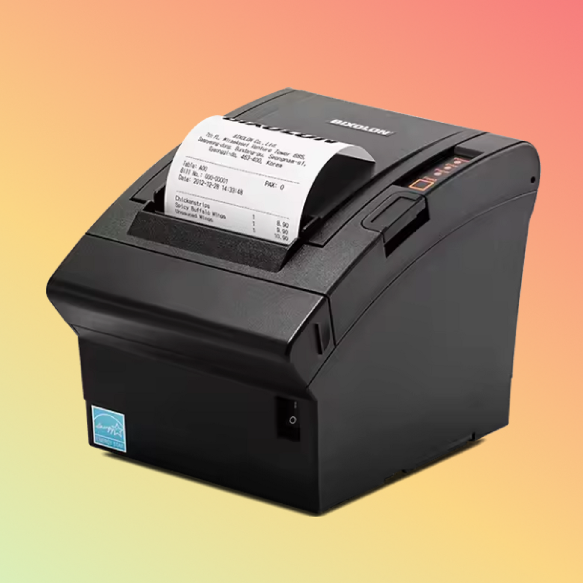 BIXOLON SRP-380 3-inch thermal POS printer, showcasing compact design and USB interface.