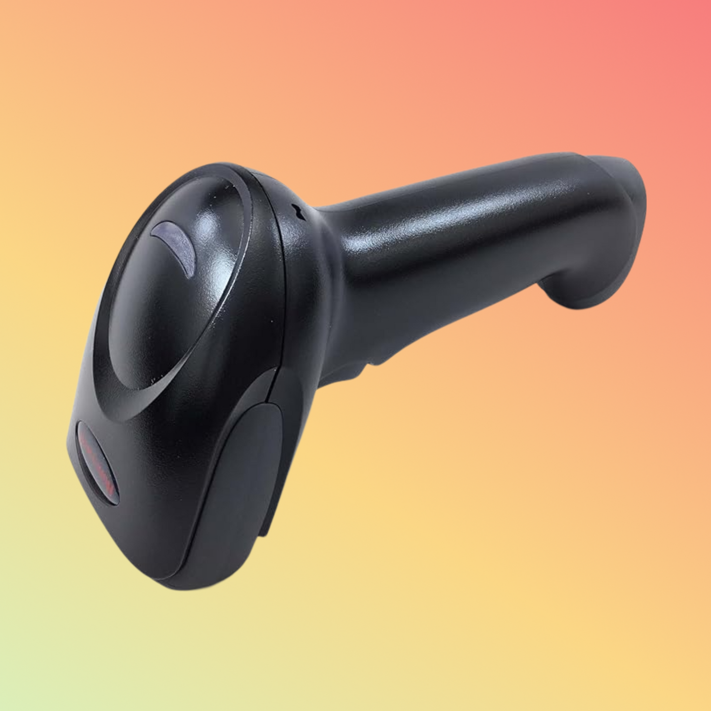 "Honeywell 1450G barcode scanner showing detailed design and dimensions."
