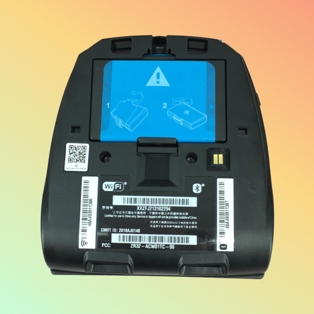 ZQ320 ZR328 Mobile Printer Displaying USB, WIFI, and Bluetooth Ports
