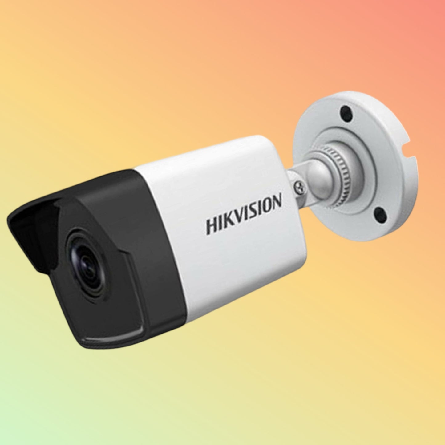 alt="Close-up of Hikvision 2 Mp fixed bullet network camera"