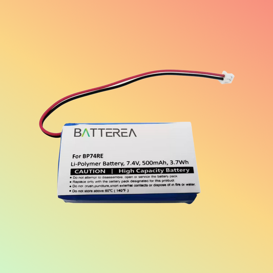 Battera 7.4V 500mAh replacement battery for Dogtra EDGE remote dog training Collar, Edge RX, replaces BP74RE, Li-polymer