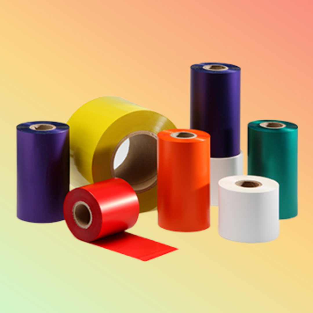 Wax ribbon for price tags and labels on roll
