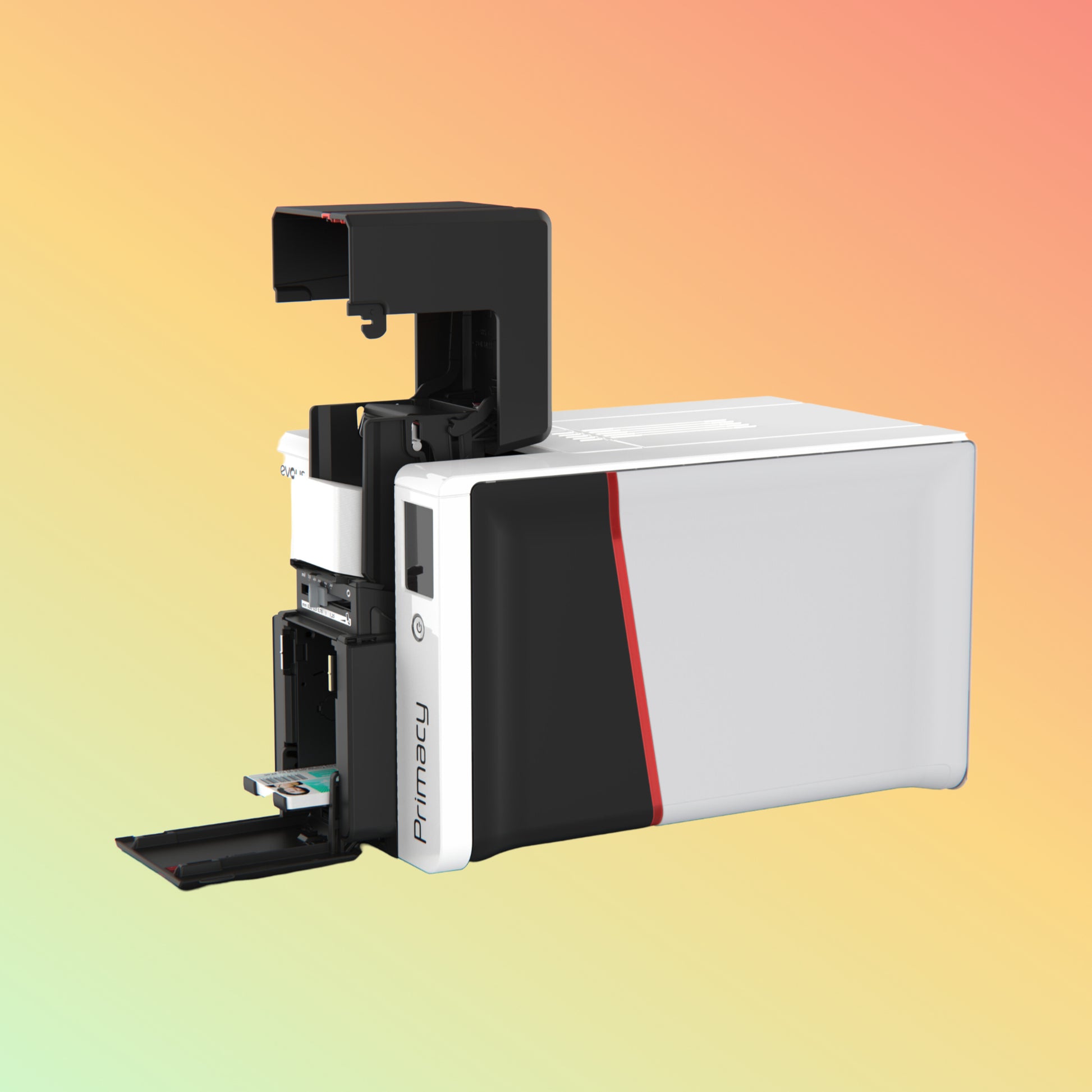 Evolis Primacy Dual-Side ID Card Printer Dimensions - Image showing the printer’s compact size, highlighting its dimensions.