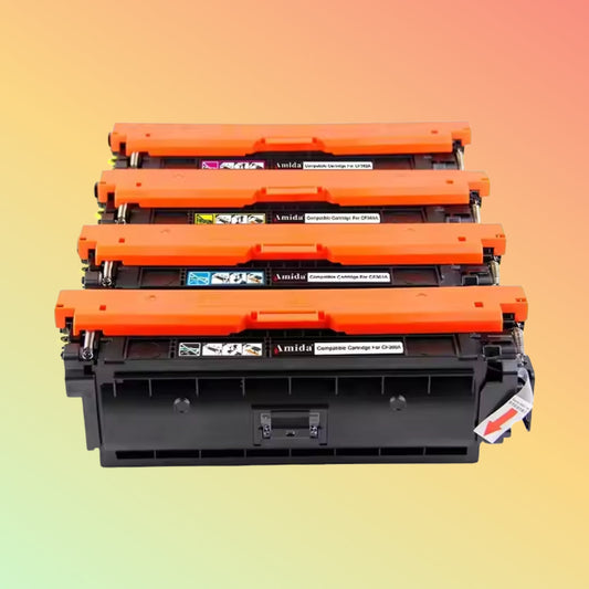 Amida CF450A CF451A CF452A 655A Color Toner Cartridge Compatible 450A 451A 452A 453A for HP---M652/653/681/682 Printer