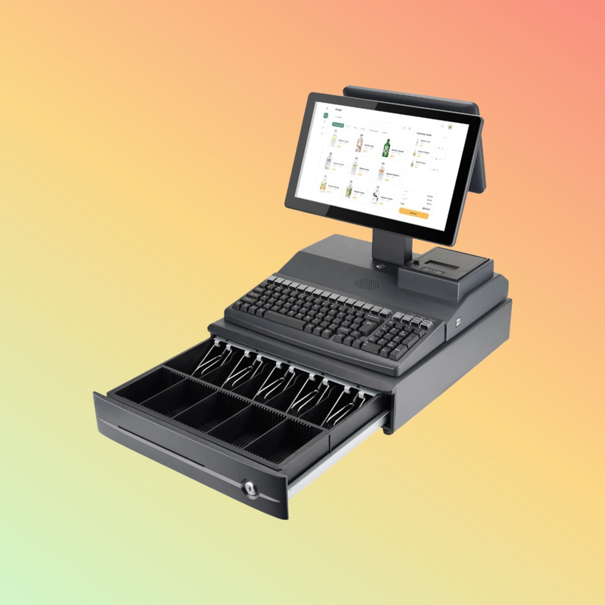 LICON 15.6″ Dual Screen All-in-One POS Desktop Cash Register
