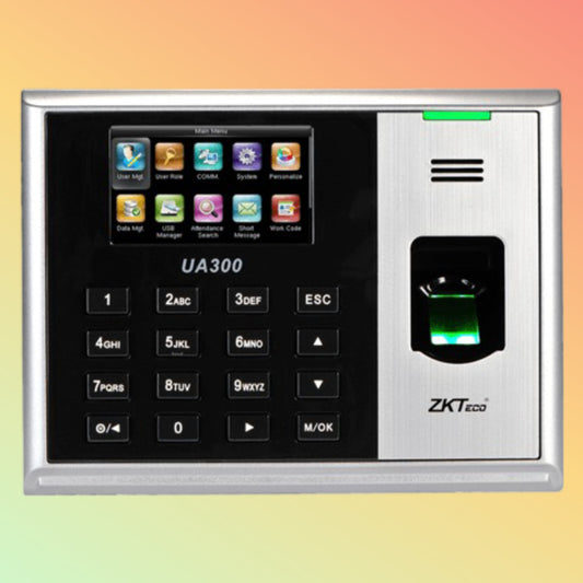 alt="ZKTeco UA300 fingerprint reader and attendance terminal"