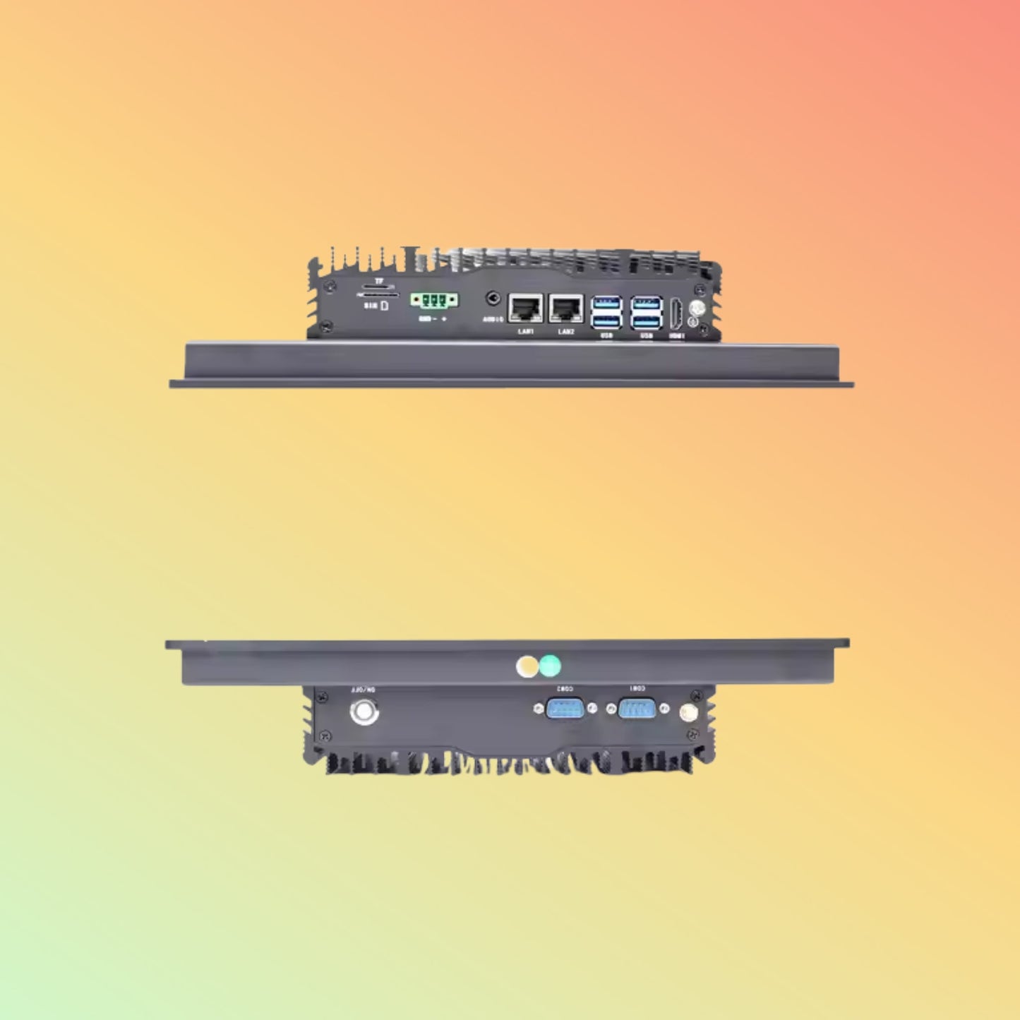 24V Fanless Embedded Industrial Panel PC 10 12 15 Inches Touchscreen USB RS232 Control Rooms Industrial Computer Accessories