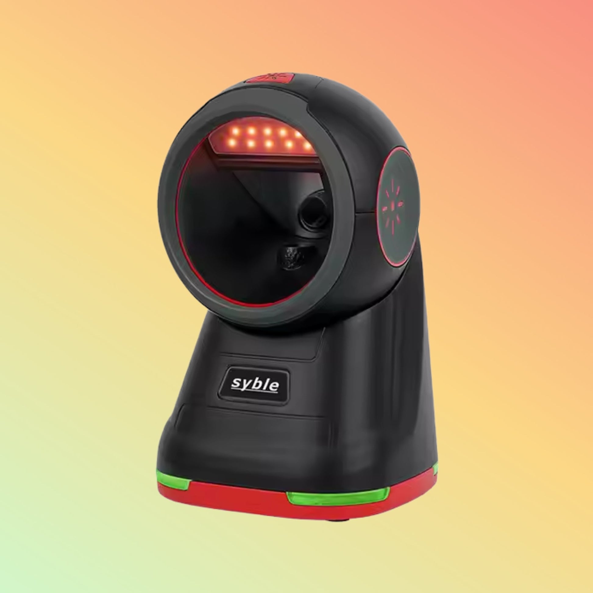 Syble XB-8608 हैंड्स-फ़्री ऑम्निडायरेक्शनल 2D USB QR कोड डेस्कटॉप बारकोड स्कैनर