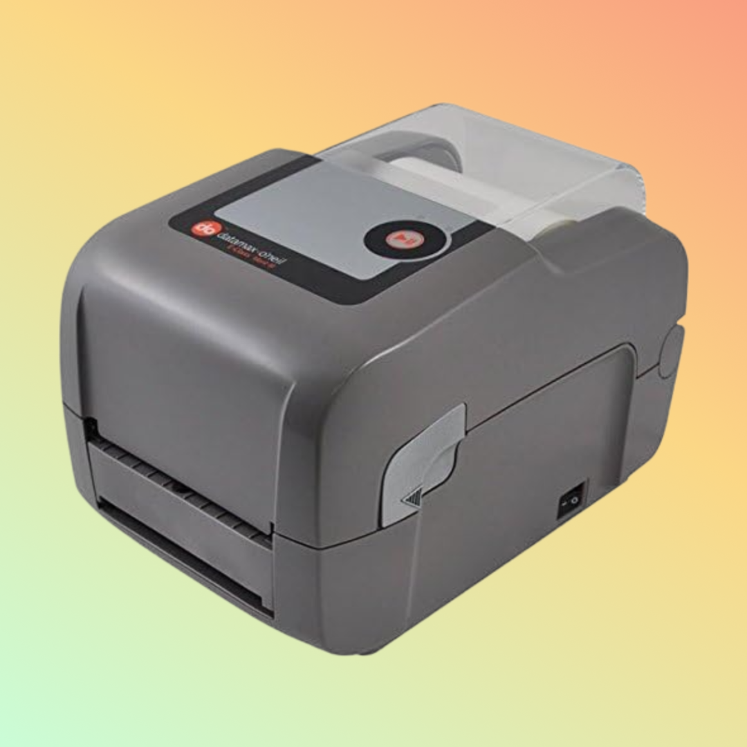 DATAMAX E4205A compact thermal printer printing barcode labels
