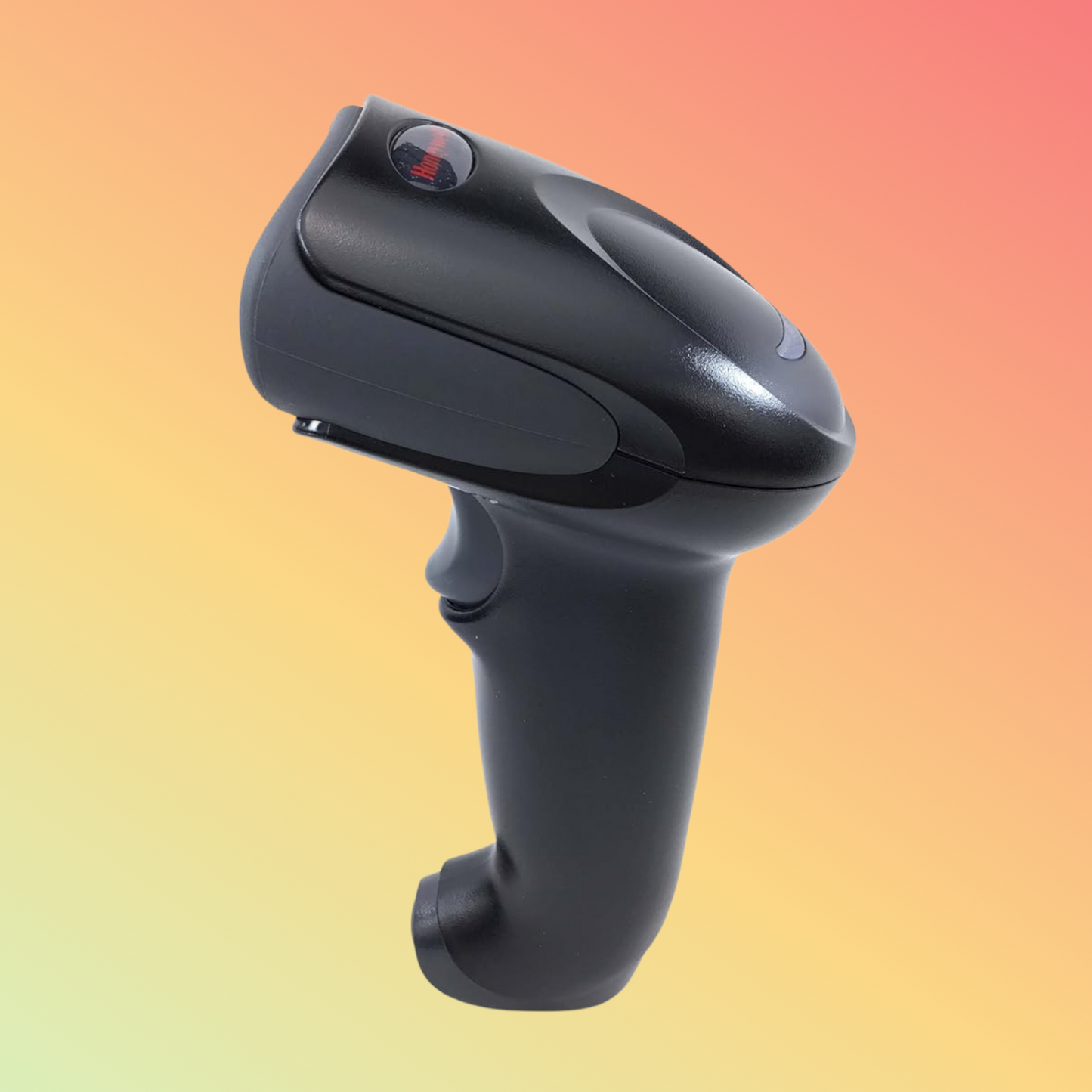 "Close-up of Honeywell 1450G barcode scanner's scanning element."
