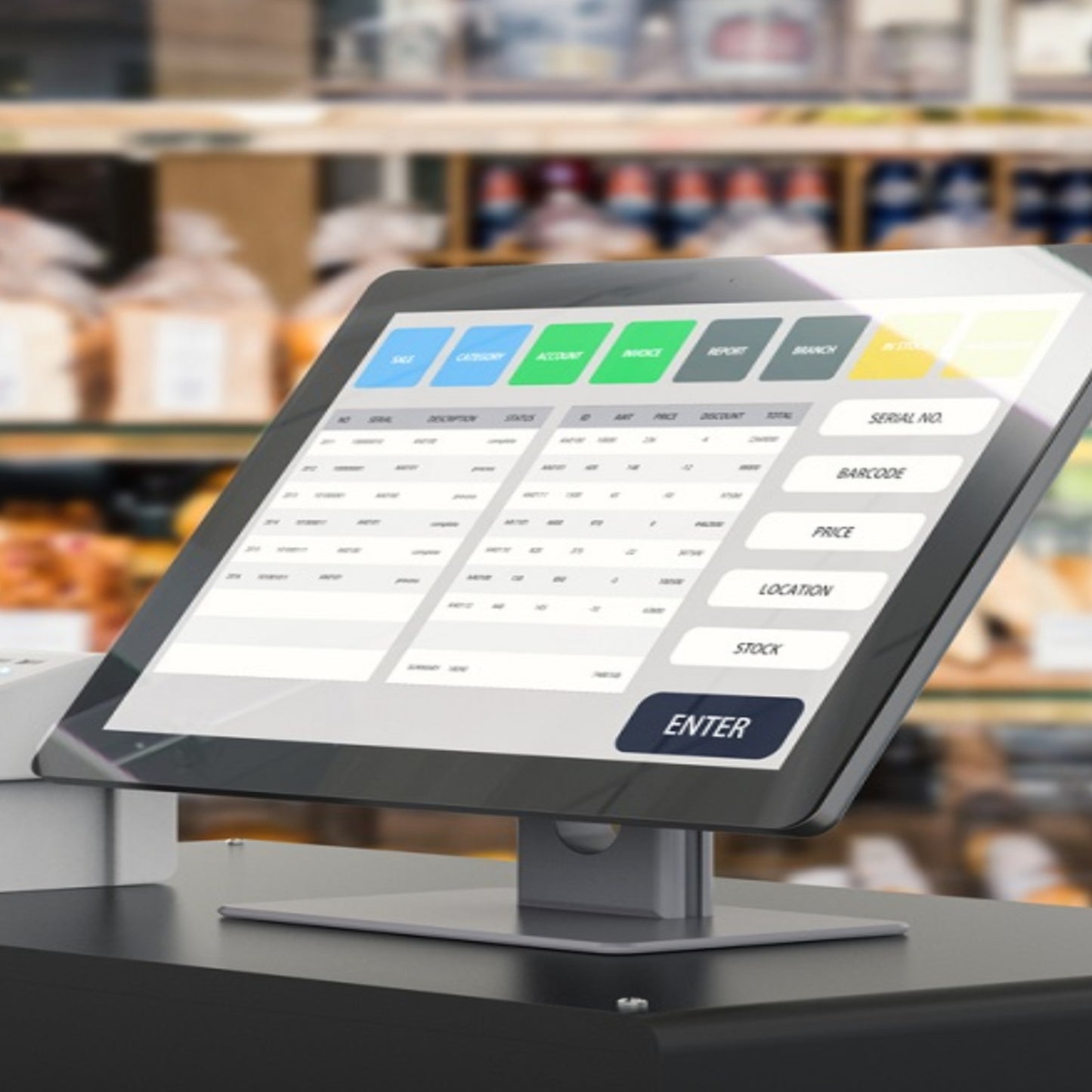 "POS system integrated with Thinksoft Software for hospitality industry operations."