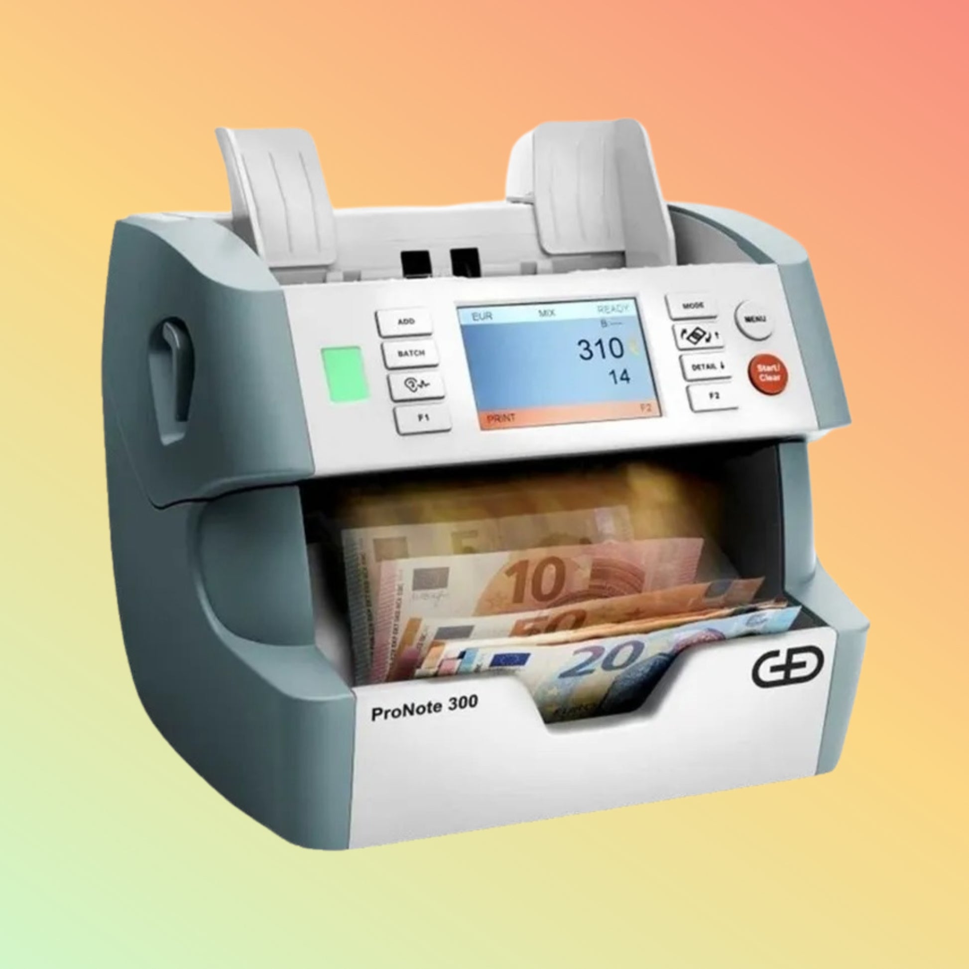 ALT Text: "ProNote 300 Banknote Counter - High-Speed, Flexible, Multi-Currency"