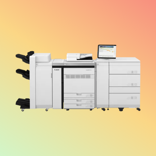 High-speed Canon imagePRESS V900 Series printer in action.