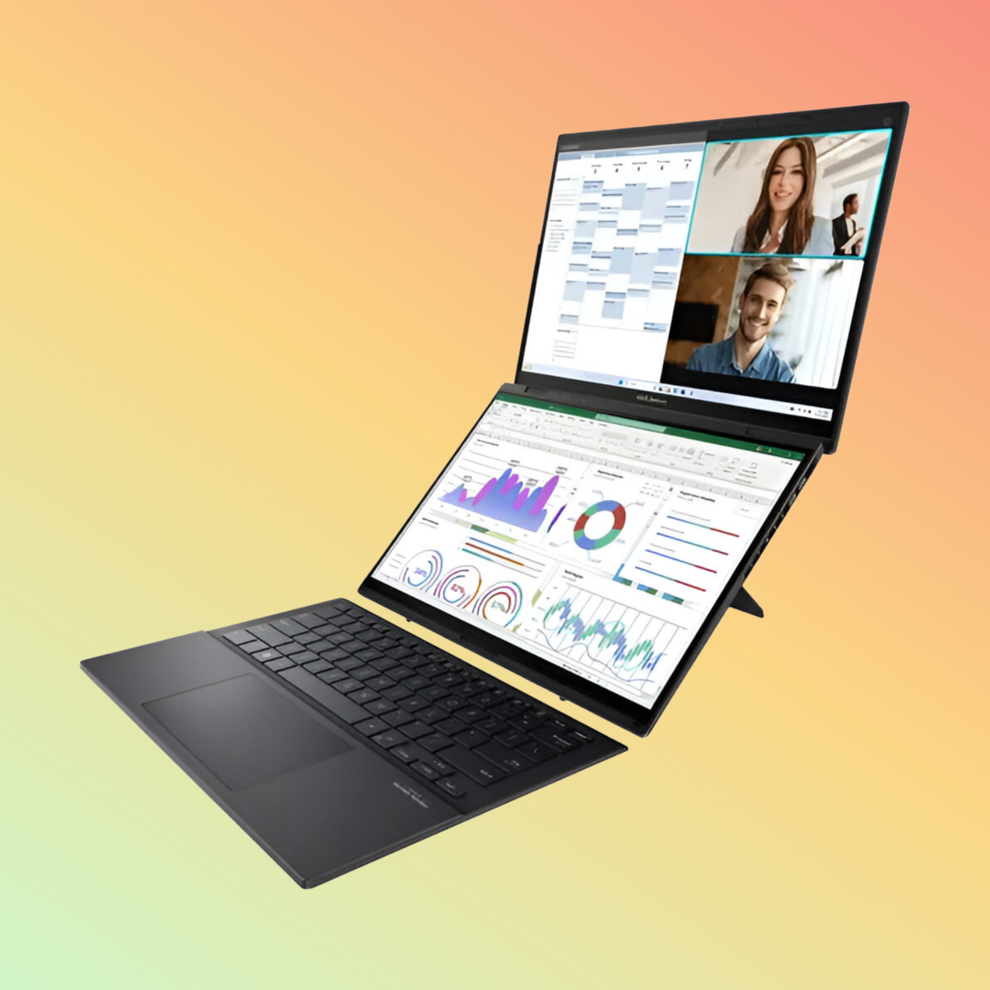 لابتوب ASUS ZENBOOK 14 DUO UX8406 ​​(2024) - سلسلة 1 Ultra 9-185H، 32 جيجابايت، 1 تيرابايت SSD، شاشة لمس مزدوجة 14 بوصة بدقة 2.8K