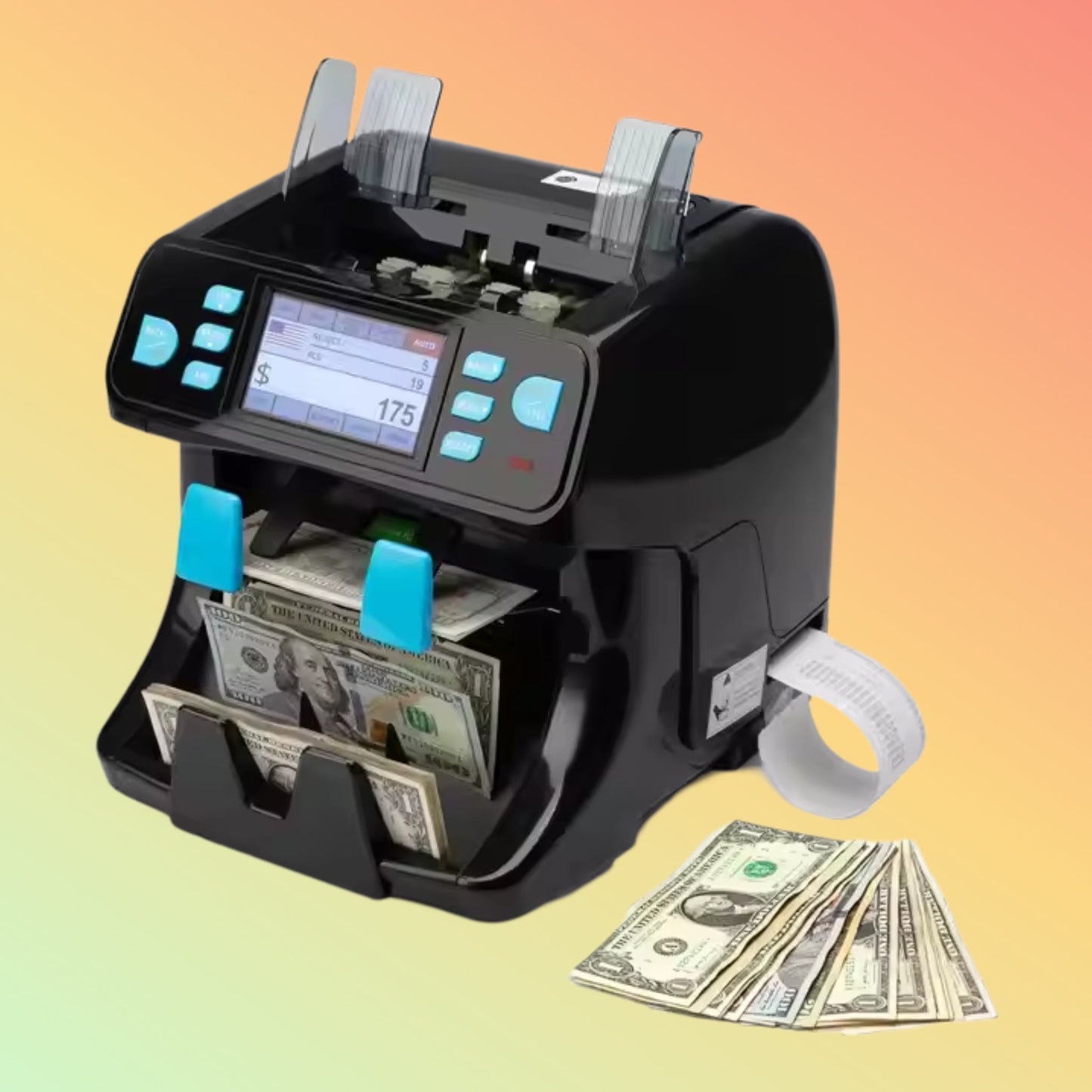 SH-208 Professional Bill Sorter Machine with 2 Pockets - Multi Currency Mix Banknote Money Counter