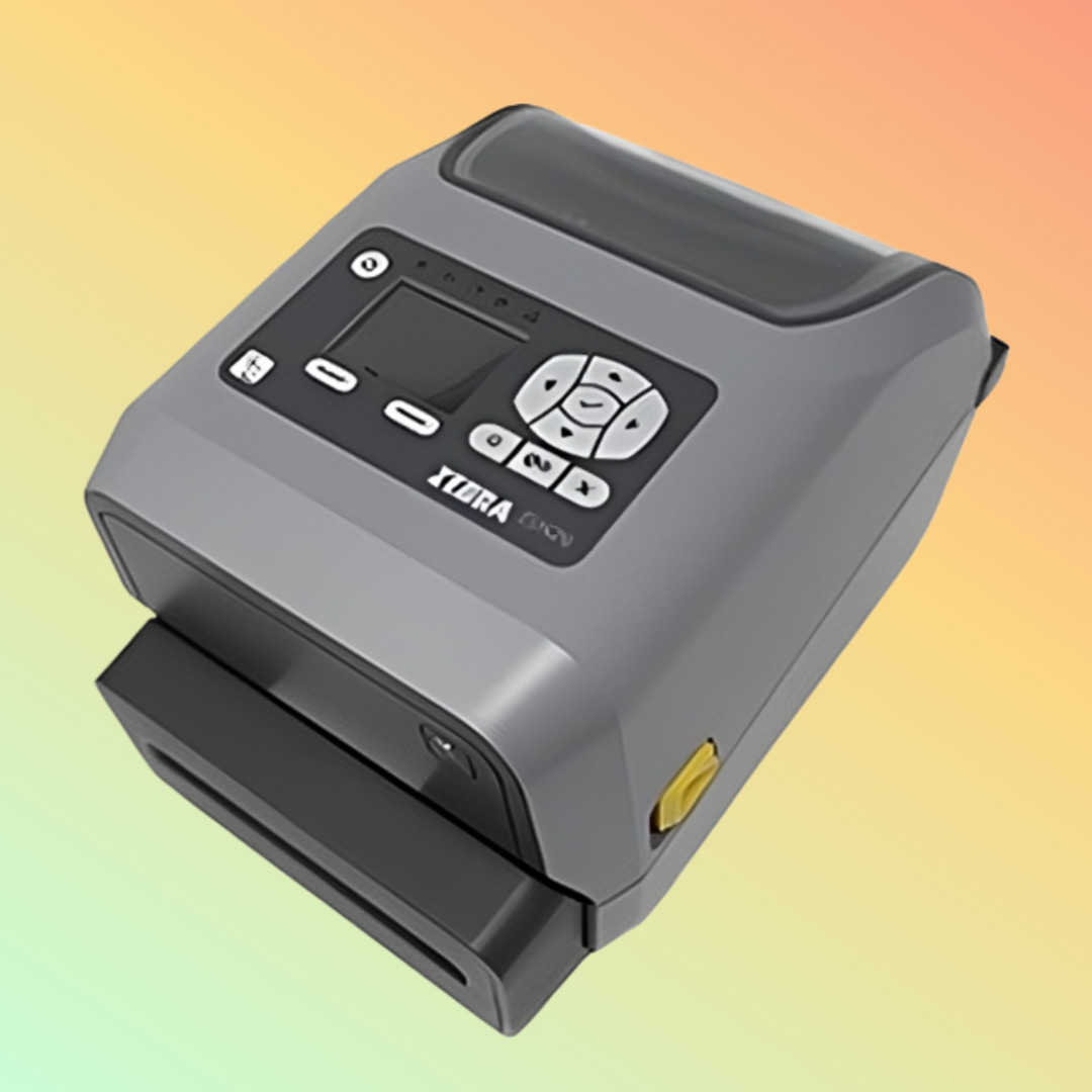 "Compact Zebra GK888T label printer on a workspace, ideal for retail"
