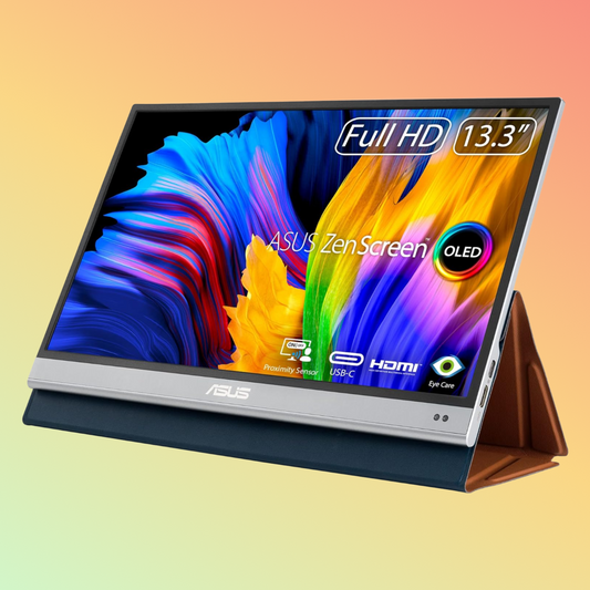 شاشة ASUS MQ13AH المحمولة مقاس 13.3 بوصة وسرعة استجابة 1 مللي ثانية وتردد 60 هرتز