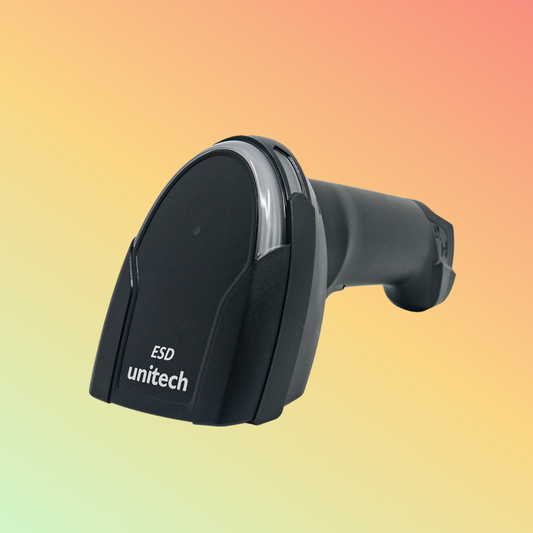 alt="Unitech MS851 ESD barcode scanner in operation"