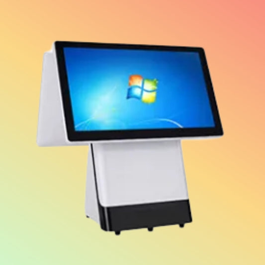15.6 Inch Windows All In One Touch Dual Screen POS System points of sale cash register machine With Thermal Printer