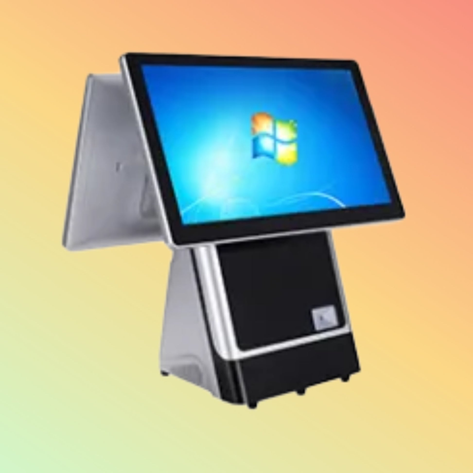 15.6 Inch Windows All In One Touch Dual Screen POS System points of sale cash register machine With Thermal Printer