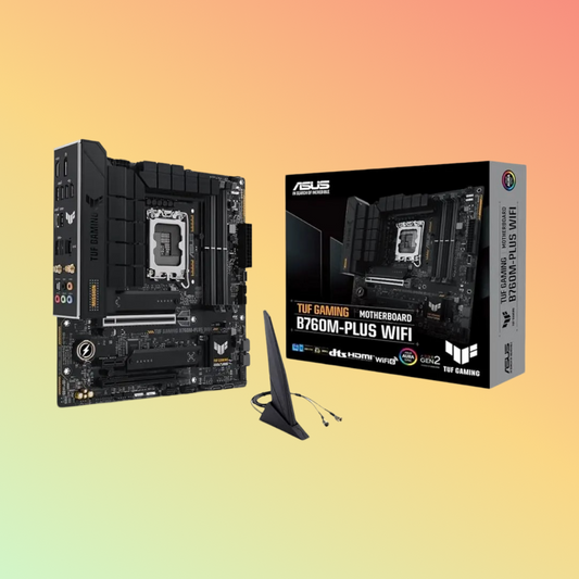ASUS TUF GAMING B760-PLUS मदरबोर्ड - Intel सॉकेट LGA1700, B760, 4 x DIMM स्लॉट, DP, HDMI, 128 Mb फ़्लैश ROM
