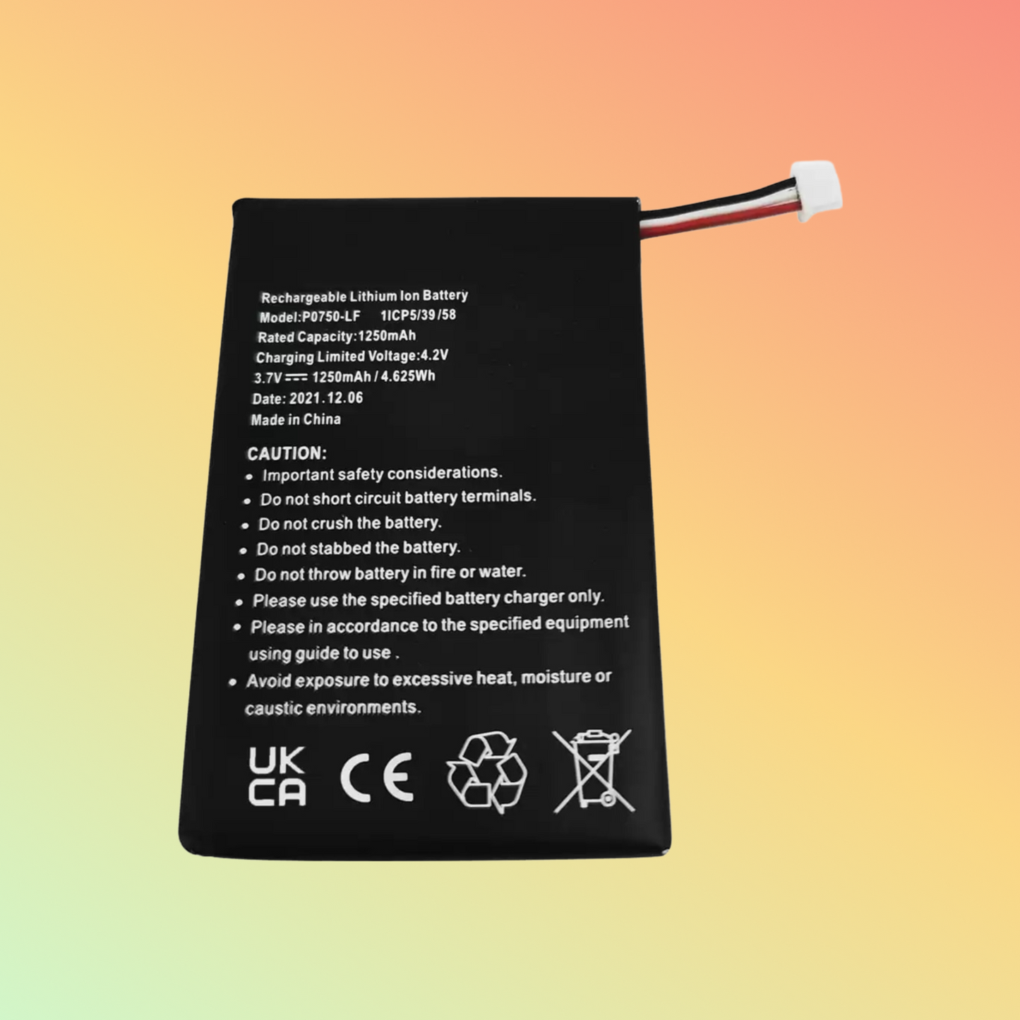 Batterea Battery replacement for Ingenico Link2500 Link 250 3.7V 1250mAh replace for P0750-LF