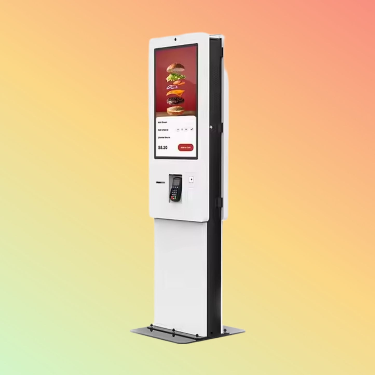 MAKEN 32 Inch Floor Standing Interactive Food Ordering Kiosk Self Service Order For Restaurants