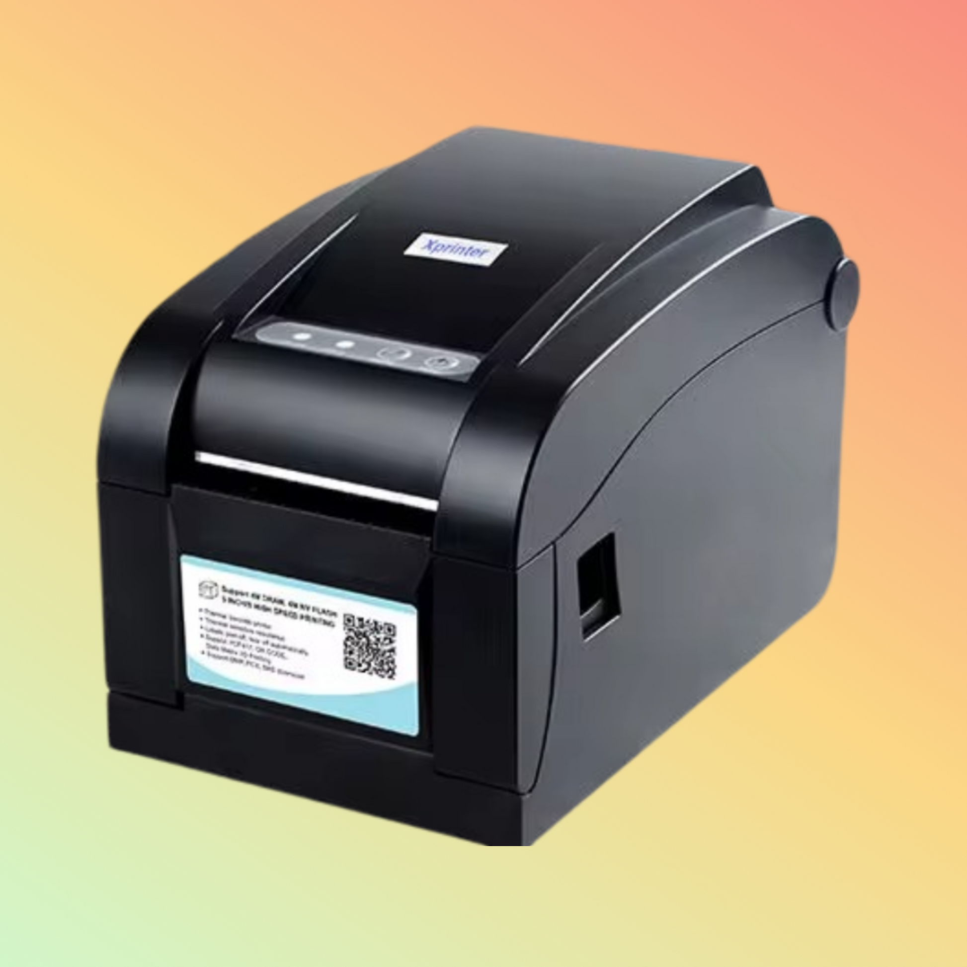 Xprinter XP-350BM printing clear, high-resolution labels.