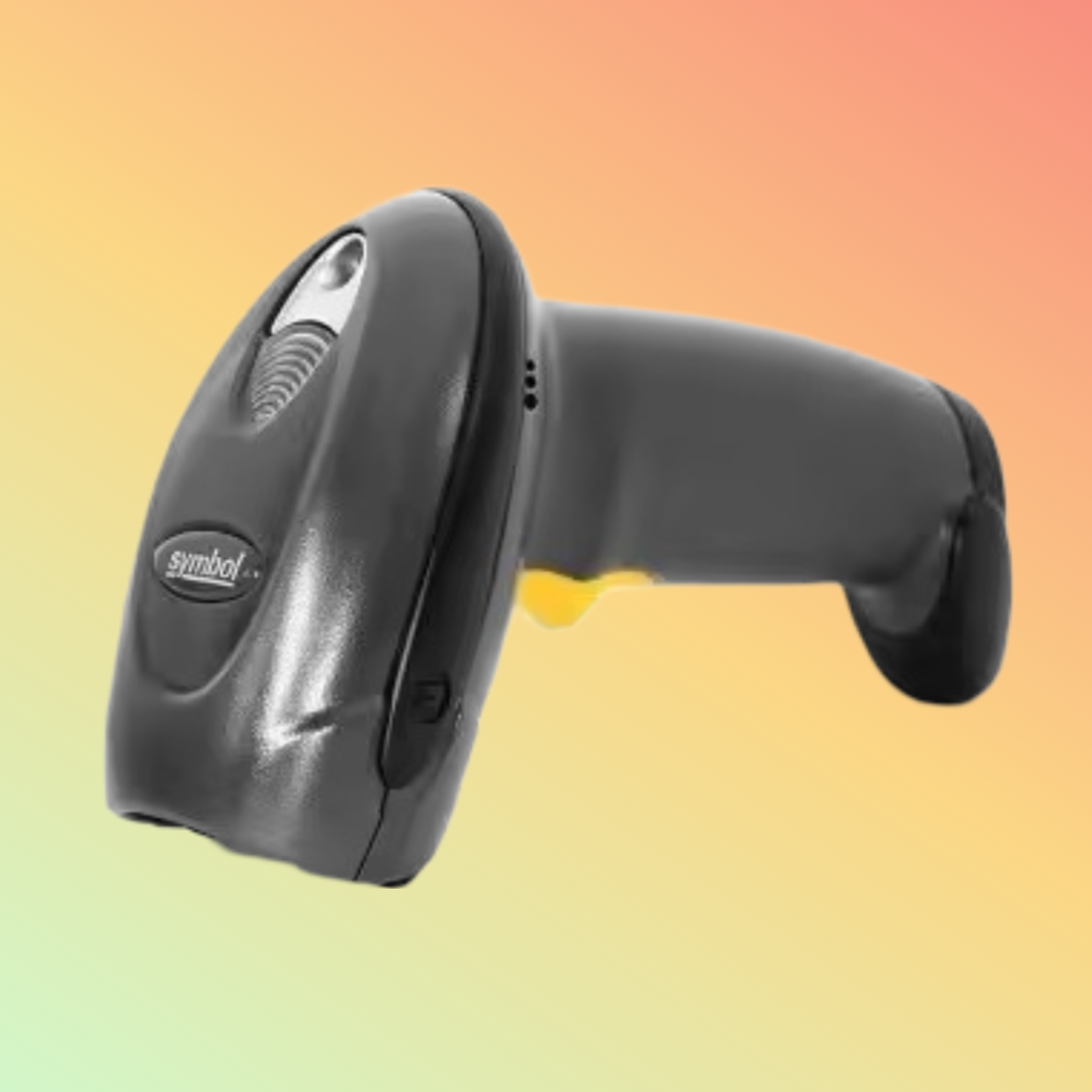 "Zebra DS4308-XD 2D Barcode Scanner with Stand front view"
