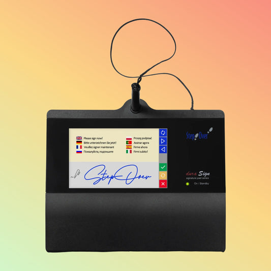 स्टेपओवर 5" सिग्नेचर पैड - रंगीन डिस्प्ले, टिकाऊ ग्लास सतह