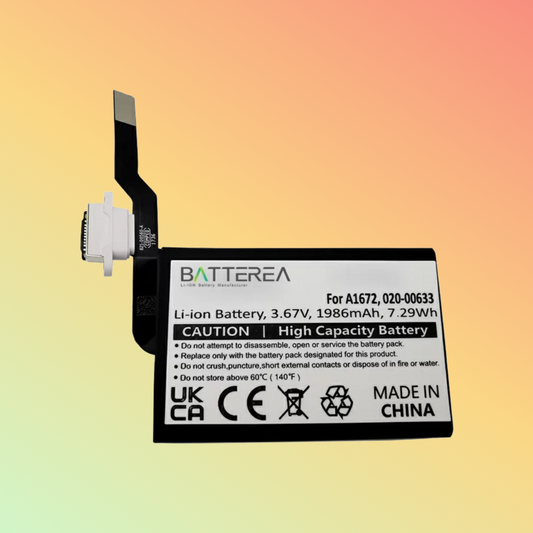 Batterea replacement battery for Apple Magic Mouse 2 replaces A1672 020-00633 3.67V 1986mAh