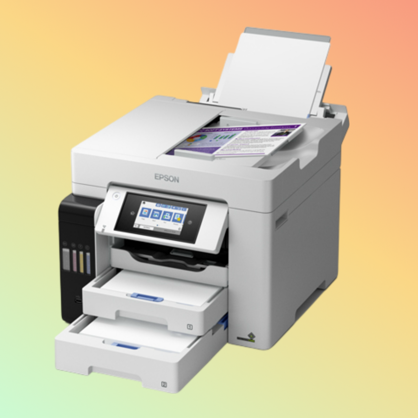 طابعة EcoTank L6580 المكتبية متعددة الوظائف بتقنية Wi-Fi Duplex ADF InkTank مع دعم PCL
