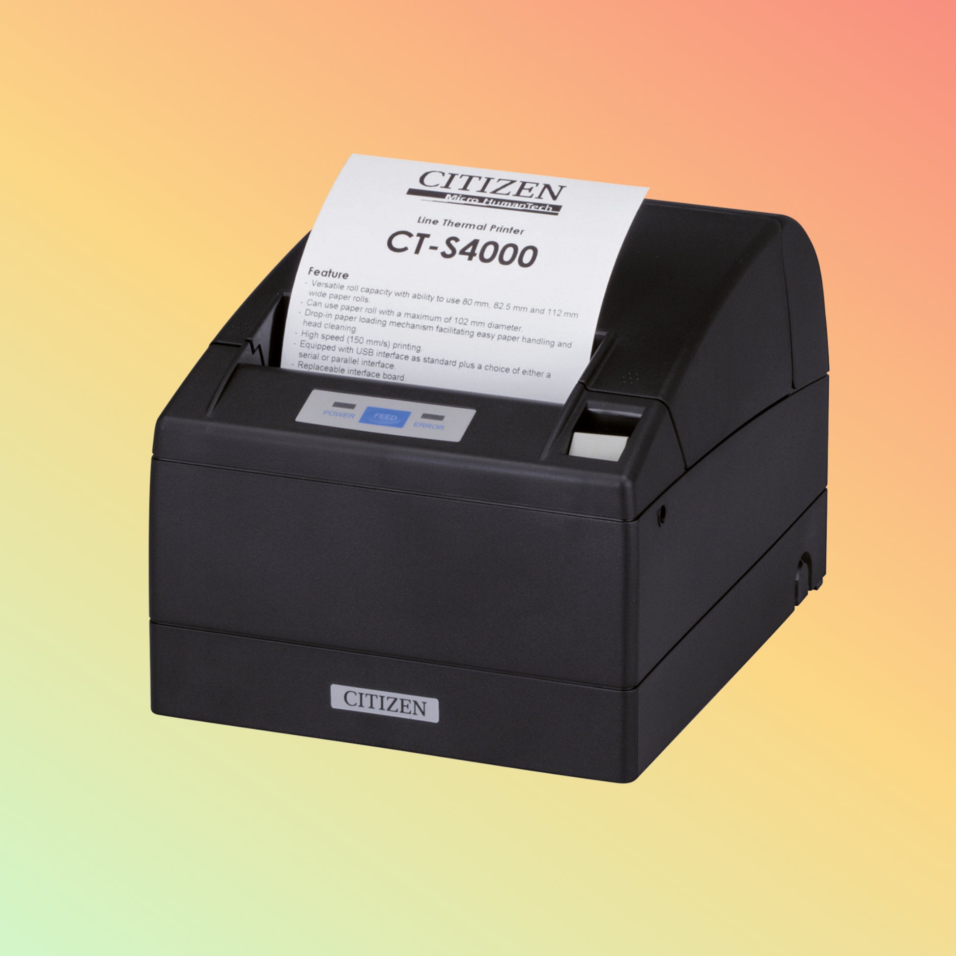 "Citizen CT-S4000 Wide-Format Retail Printer front view"