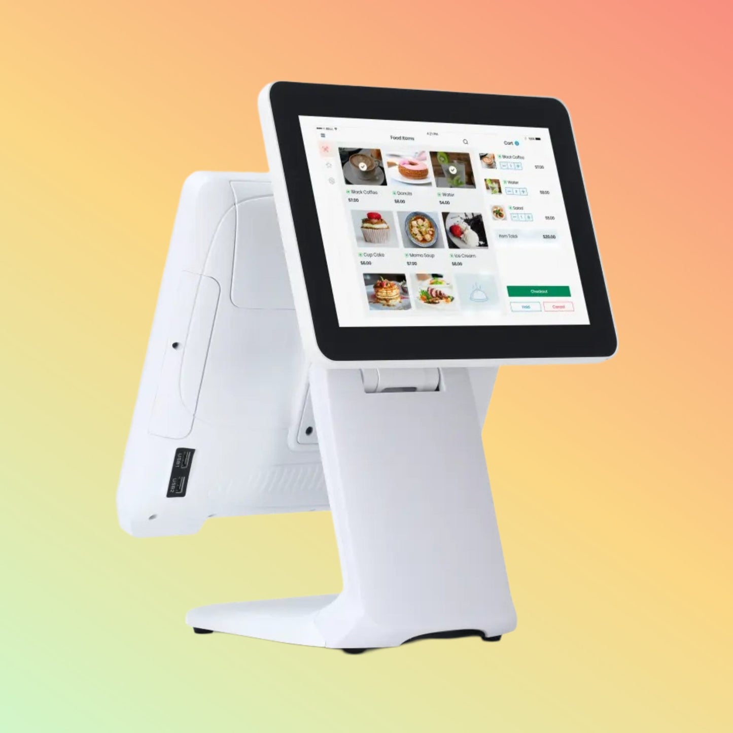 Postech 15" White Color Windows 10 Pro Touch POS Cash Register - NEOTECH