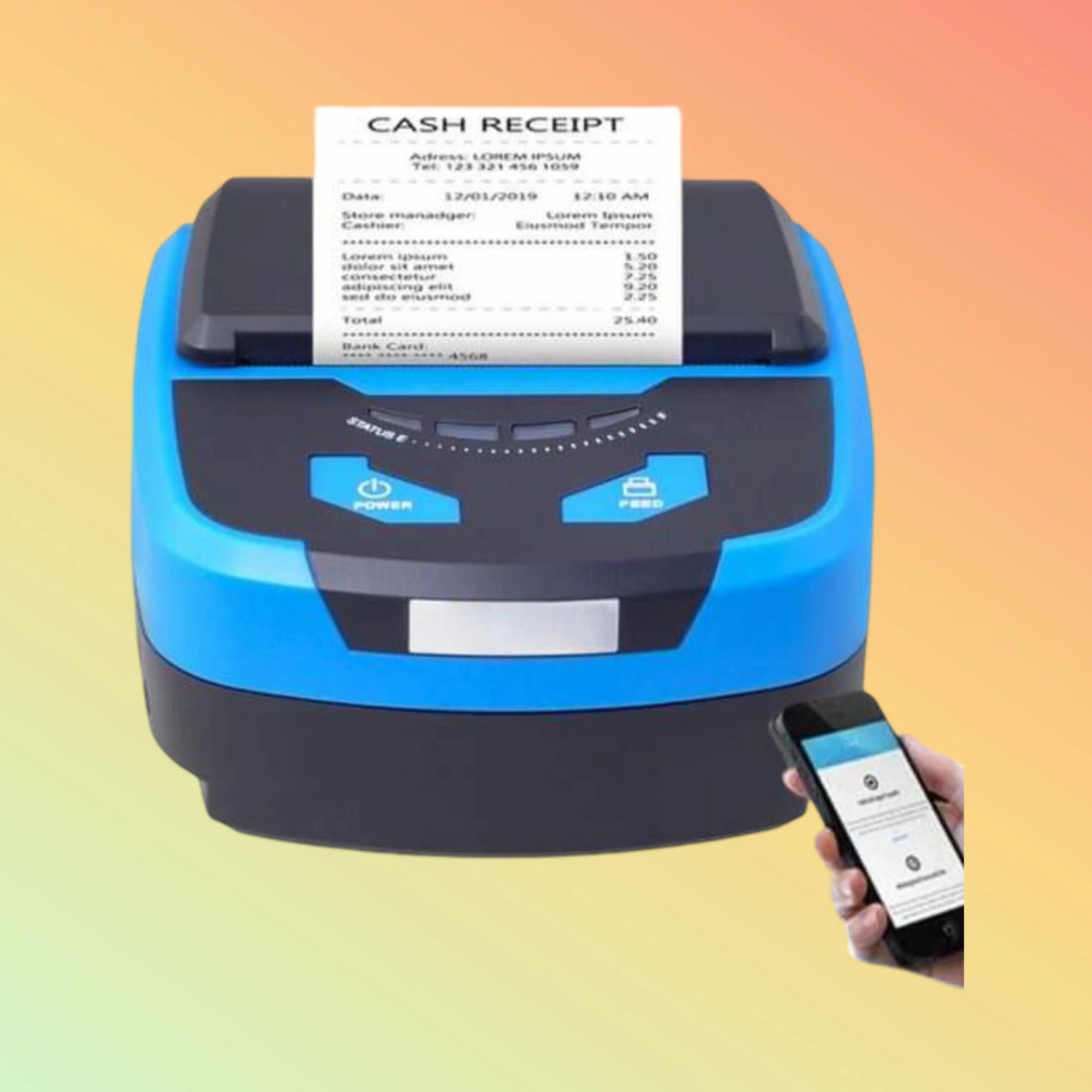 الطابعة المحمولة POSTECH PT-R810-BT