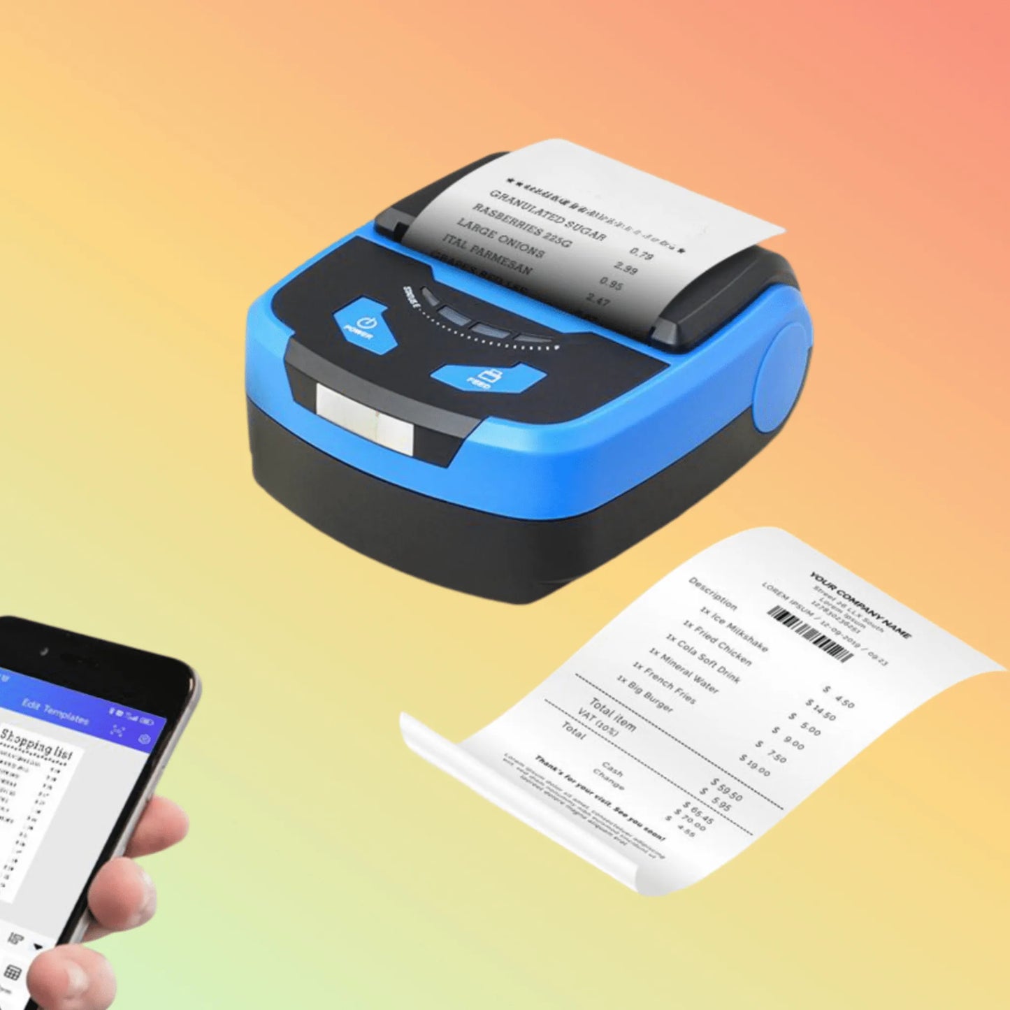 الطابعة المحمولة POSTECH PT-R810-BT