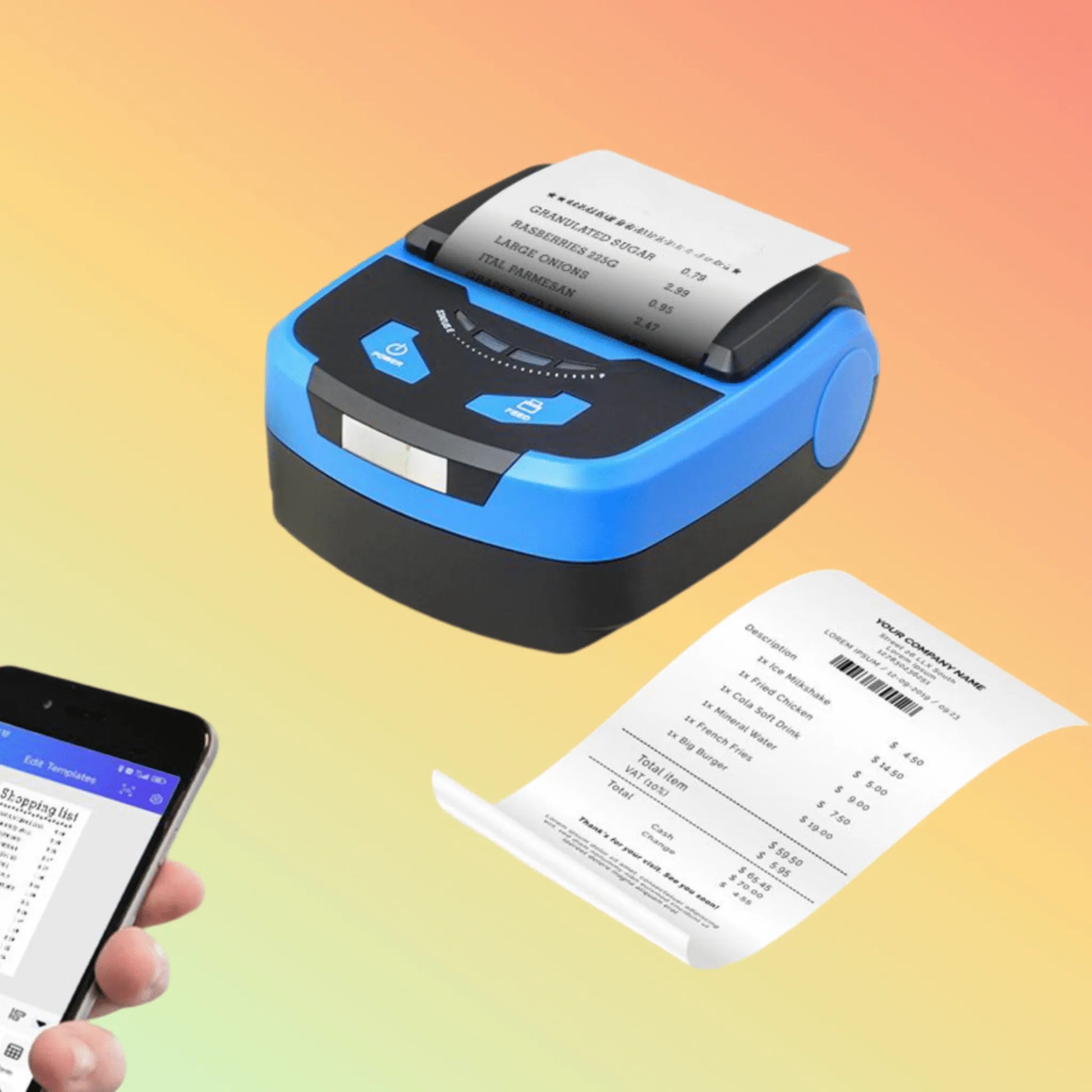 الطابعة المحمولة POSTECH PT-R810-BT