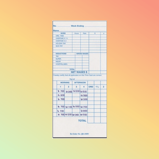 QR - 350W Time Cards - NEOTECH