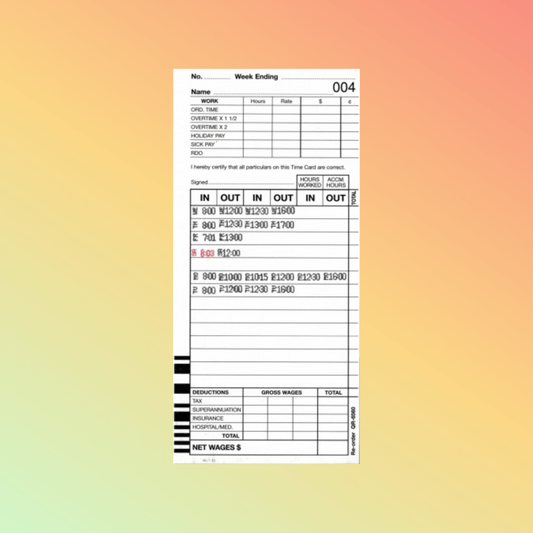 QR - 6560 Time Cards - NEOTECH